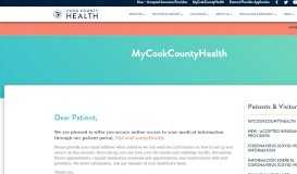 
							         MyCookCountyHealth – Cook County Health								  
							    