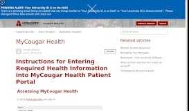 
							         MyCougar Health – support.apu.edu								  
							    