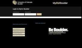 
							         MyCUBoulder | University of Colorado at Boulder								  
							    