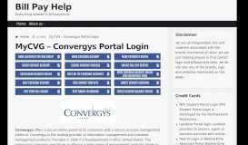
							         MyCVG - Convergys Portal Login - Bill Pay Help - Billpayhelp.org								  
							    