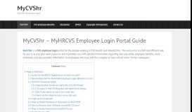 
							         MyCVShr - MyCVShr Employee Login Portal @ Myhr.CVS.com								  
							    