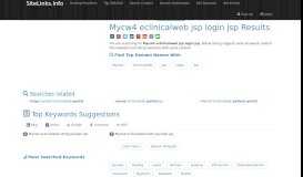 
							         Mycw4 eclinicalweb jsp login jsp Results For Websites Listing								  
							    