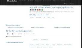 
							         Mycw7 eclinicalweb jsp login jsp Results For Websites Listing								  
							    