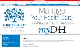 
							         myD-H | Alice Peck Day Memorial Hospital								  
							    