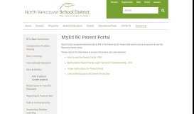 
							         MyEd BC Parent Portal - North Vancouver School District								  
							    