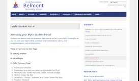 
							         MyEd Student Portal Information | Belmont								  
							    