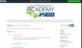 
							         MyEducation BC Academy 2018: Full Schedule								  
							    