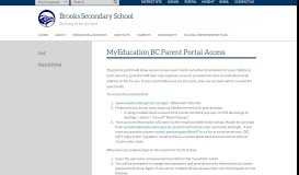 
							         MyEducation BC Parent Portal Access - Brooks Secondary School								  
							    