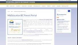 
							         MyEducation BC Parent Portal | Steveston-London Secondary School								  
							    