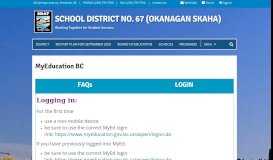 
							         MyEducation BC - School District No. 67 (Okanagan Skaha) - SD67								  
							    