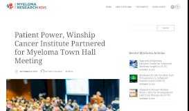 
							         Myeloma Town Meeting Hosted by Patient Power, Winship Cancer ...								  
							    