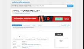 
							         mygamervault.com at Website Informer. Visit Mygamervault.								  
							    