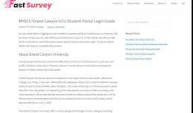 
							         MYGCU Grand Canyon GCU Student Portal Login Guide - Fast Survey								  
							    