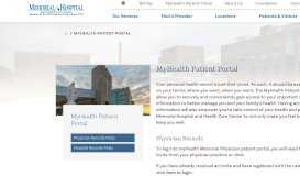 
							         MyHealth allows you to - Memorial Hospital and Health Care Center								  
							    