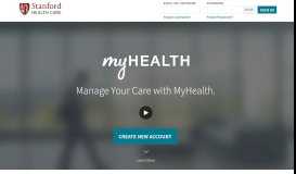 
							         MyHealth at Stanford								  
							    