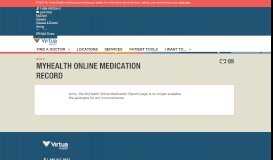 
							         MyHealth Online Medication Record - Virtua								  
							    