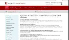 
							         MyHealtheLife Patient Portal - Stony Brook Medicine								  
							    