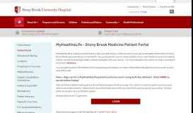 
							         MyHealtheLife - Stony Brook Medicine Patient Portal | Stony Brook ...								  
							    