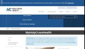 
							         MyHolyCrossHealth | Patient Portal | Holy Cross Hospital | Silver ...								  
							    