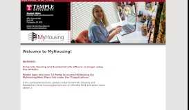 
							         MyHousing - Temple University Housing and Residential Life								  
							    