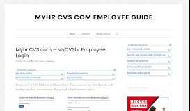 
							         MyHr CVS Com Employee Guide								  
							    