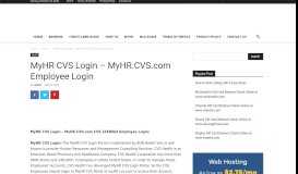 
							         MyHR CVS Login – MyHR.CVS.com Employee Login - Bank Amity								  
							    