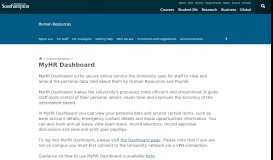 
							         MyHR Dashboard | Human Resources | University of Southampton								  
							    
