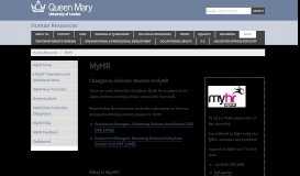 
							         MyHR - Human Resources - Queen Mary University of London								  
							    