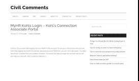
							         MyHR Kohls Login - Kohl's Connection Associate Portal								  
							    