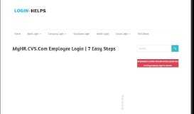 
							         MyHR.CVS.Com Employee Login - LOGIN HELPS								  
							    