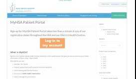 
							         MyHSA Patient Portal - Health Services Authority								  
							    
