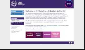 
							         myHub employers - Homepage - Leeds Beckett University								  
							    