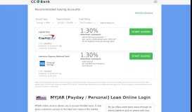 
							         MYJAR [Payday / Personal] Loan Online Login - CC Bank								  
							    