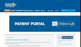 
							         myKIDS Patient Portal | CHLA - Children's Hospital Los Angeles								  
							    