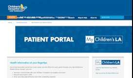
							         myKIDS Patient Portal | CHLA								  
							    