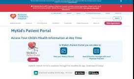 
							         MyKid's Patient Portal | Nicklaus Children's Hospital								  
							    