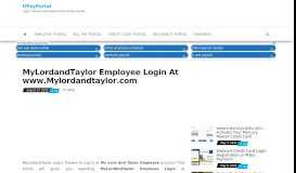 
							         MyLordandTaylor Employee Login At MyLordandTaylor.com								  
							    