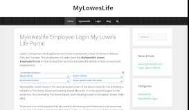 
							         Myloweslife Employee Login My Lowe's Life Portal								  
							    