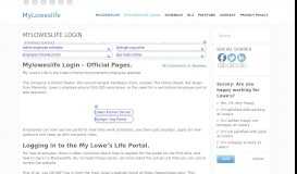 
							         Myloweslife Login - My Lowe's Life Employee Portal								  
							    