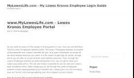
							         MyLowesLife.com - My Lowes Kronos Employee Login Guide								  
							    