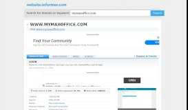 
							         mymaxoffice.com at Website Informer. LOGIN. Visit Mymaxoffice.								  
							    
