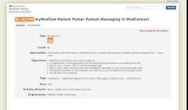 
							         myMedStar Patient Portal: Patient Messaging in MedConnect - SiTELMS								  
							    