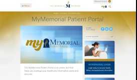 
							         MyMemorial Patient Portal - Memorial Network								  
							    