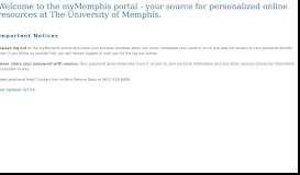 
							         myMemphis Login Screen Content ... - The University of Memphis								  
							    