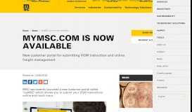 
							         myMSC.com is now available | MSC								  
							    