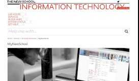 
							         MyNewSchool | IT Website - Information Technology - The New School								  
							    
