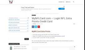 
							         MyNFLCard.com – Login NFL Extra Points Credit Card ...								  
							    