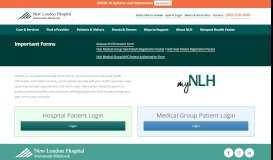 
							         myNLH Portal - New London Hospital								  
							    