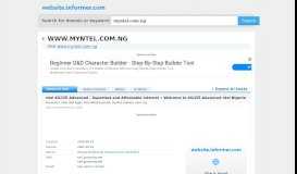
							         myntel.com.ng at WI. ntel 4G/LTE-Advanced - Superfast and ...								  
							    