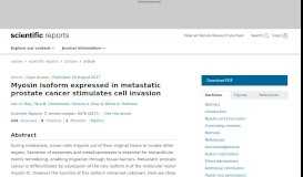 
							         Myosin isoform expressed in metastatic prostate cancer stimulates cell ...								  
							    